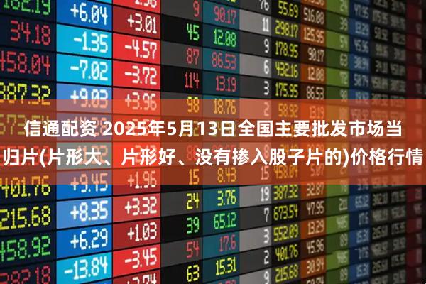 信通配资 2025年5月13日全国主要批发市场当归片(片形大、片形好、没有掺入股子片的)价格行情